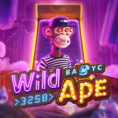 Wild Ape game artwork with a neon ape character and purple and pink lettering